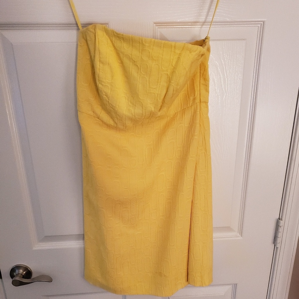 Off the shoulder yellow mini dress